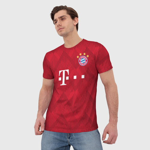 Мужская футболка 3D Bayern home 18-19, цвет 3D печать - фото 3