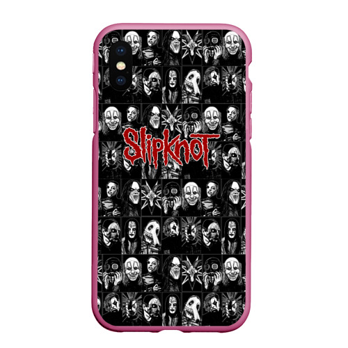 Чехол для iPhone XS Max матовый Slipknot, цвет малиновый