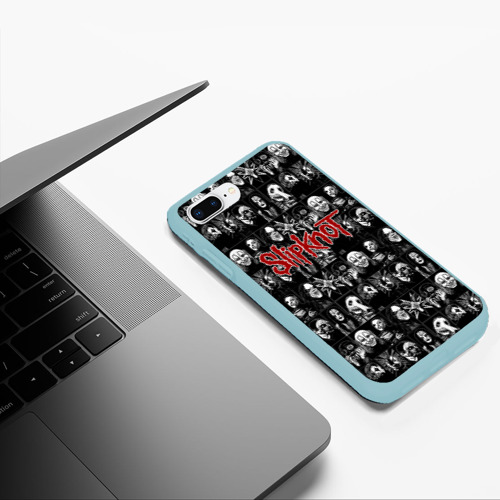 Чехол для iPhone 7Plus/8 Plus матовый Slipknot, цвет мятный - фото 5