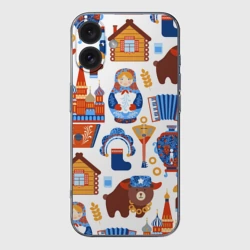 Чехол для iPhone 16 силиконовый с защитой камеры Традиционный поп арт