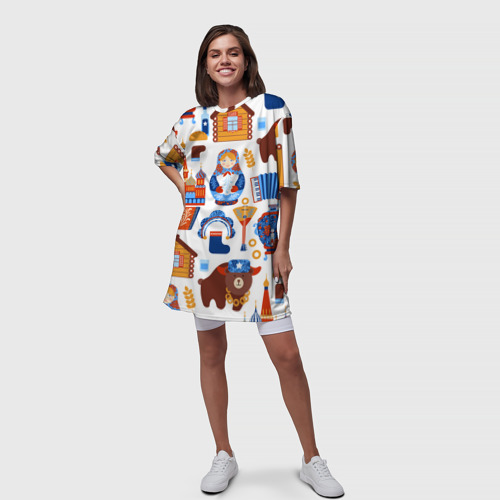 Платье-футболка 3D Традиционный поп арт, цвет 3D печать - фото 5
