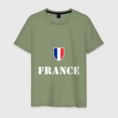 Мужская футболка хлопок France, цвет авокадо