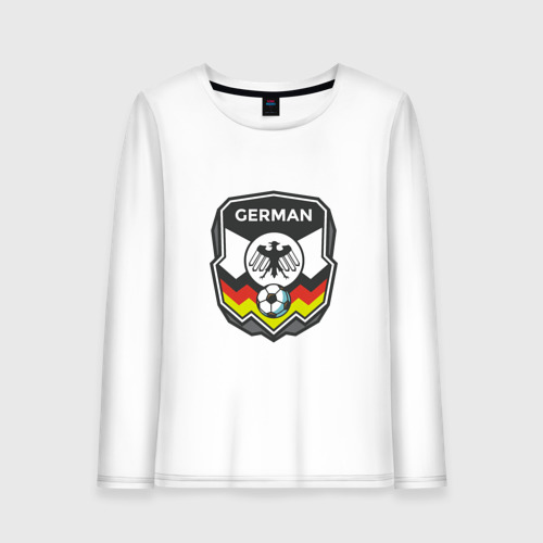 Женский лонгслив хлопок Футбол - Германия, цвет белый