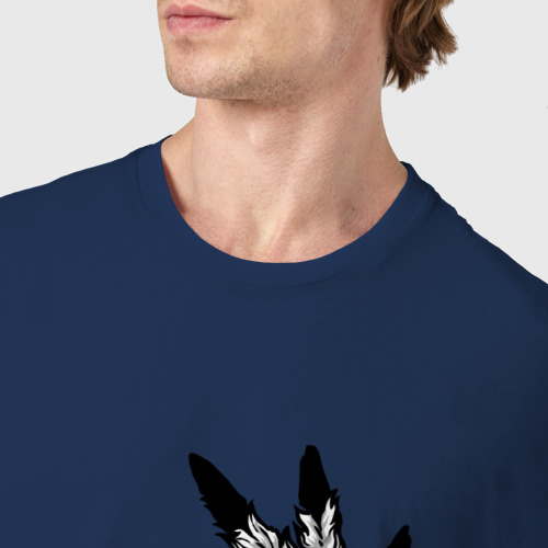 Мужская футболка хлопок Лошадь, цвет темно-синий - фото 6