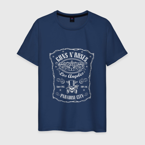 Мужская футболка из хлопка с принтом GunsN'Roses, вид спереди №1