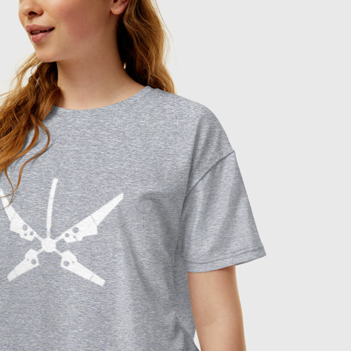 Женская футболка хлопок Oversize Радар, цвет меланж - фото 3