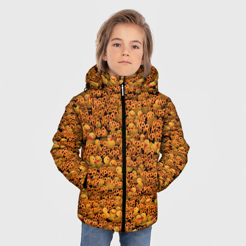Зимняя куртка для мальчиков 3D Кря-кря!, цвет светло-серый - фото 3