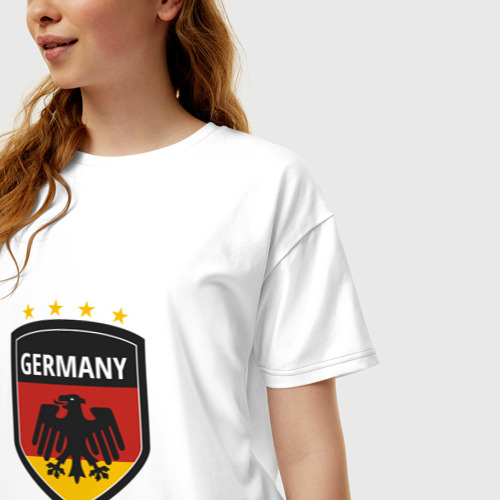 Женская футболка хлопок Oversize Футболист Франц Беккенбауэр, цвет белый - фото 3