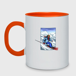 Кружка двухцветная Лыжный Спорт