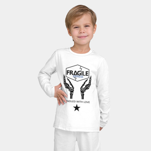 Детская пижама с лонгсливом хлопок Fragile express Death Stranding, цвет белый - фото 3