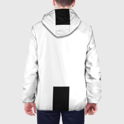 Куртка с принтом Форма Ювентуса 18-19 для мужчины, вид на модели сзади №2. Цвет основы: белый