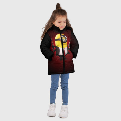 Зимняя куртка для девочек 3D  Hitman __, цвет светло-серый - фото 5