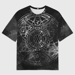 Женская футболка oversize 3D Black Alchemy