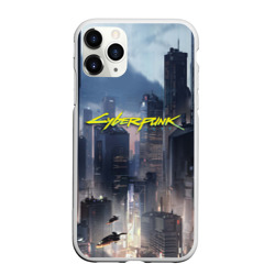 Чехол для iPhone 11 Pro Max матовый Cyberpunk 2077 city