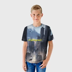 Детская футболка 3D Cyberpunk 2077 city - фото 2