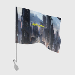 Флаг для автомобиля Cyberpunk 2077 city