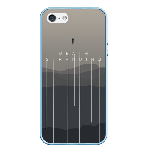 Чехол для iPhone 5/5S матовый Death Stranding DS, цвет голубой