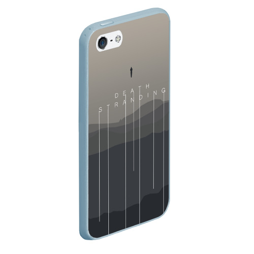 Чехол для iPhone 5/5S матовый Death Stranding DS, цвет голубой - фото 3