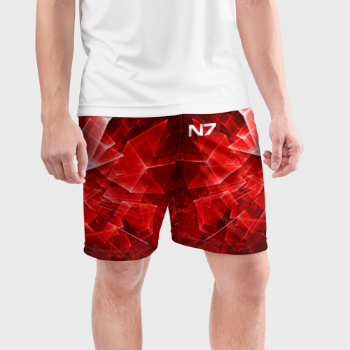 Мужские шорты спортивные Mass Effect N7, цвет 3D печать - фото 3