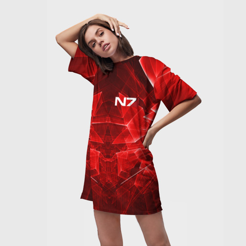 Платье-футболка 3D Mass Effect N7, цвет 3D печать - фото 3