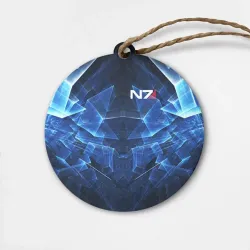 Деревянная игрушка круг Mass Effect N7 Масс эффект Н7