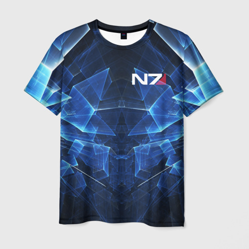Мужская футболка с принтом Mass Effect N7 Масс эффект Н7, вид спереди №1