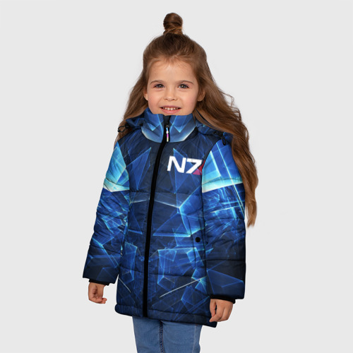 Зимняя куртка для девочек 3D Mass Effect N7 Масс эффект Н7, цвет красный - фото 3