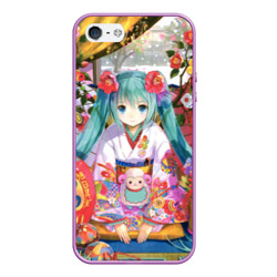 Чехол для iPhone 5/5S матовый Окно Mika Hatsune