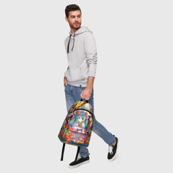 Рюкзак с принтом Окно Mika Hatsune для любого человека, вид спереди №5. Цвет основы: белый