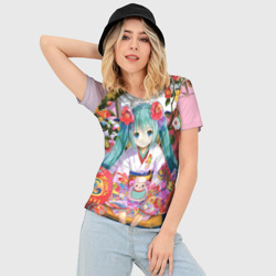 Женская футболка 3D Slim Окно Mika Hatsune - фото 2