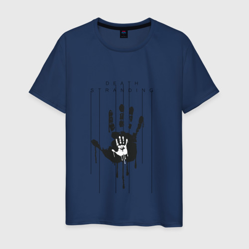 Мужская футболка хлопок Death Stranding DS руки, цвет темно-синий