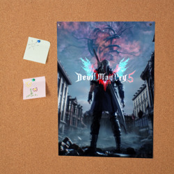 Постер с принтом Devil May Cry 5 для любого человека, вид спереди №2. Цвет основы: белый