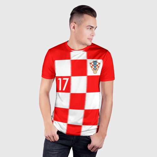 Мужская футболка 3D Slim Манджукич Хорватия форма, цвет 3D печать - фото 3