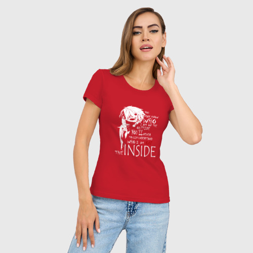Женская футболка хлопок Slim Токийский гуль, цвет красный - фото 3