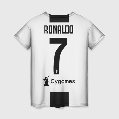 Женская футболка 3D Ronaldo home 18-19, цвет 3D печать - фото 2