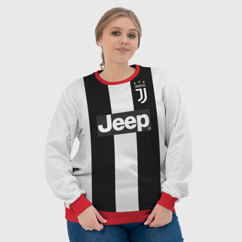 Женский свитшот 3D с принтом Juventus home 18-19, фото #4