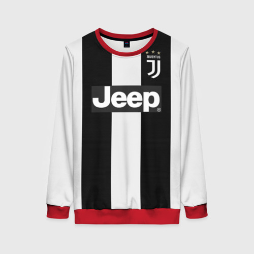 Женский свитшот 3D с принтом Juventus home 18-19, вид спереди #2