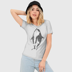 Женская футболка 3D Slim Киты - фото 2