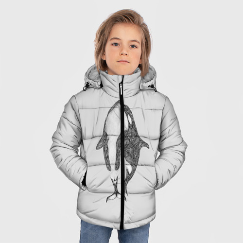 Зимняя куртка для мальчиков 3D Киты, цвет красный - фото 3