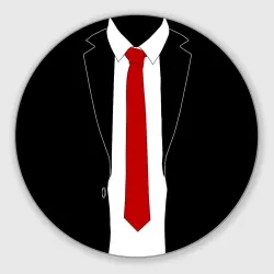 Круглый коврик для мышки Костюм агента 47 - Hitman Agent 47 для косплея