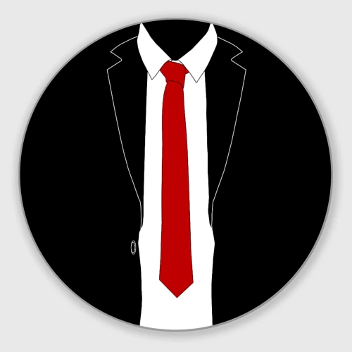 Круглый коврик для мышки Костюм агента 47 - Hitman Agent 47 для косплея