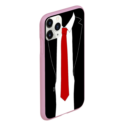 Чехол для iPhone 11 Pro Max матовый Костюм агента 47 - Hitman Agent 47, цвет розовый - фото 3