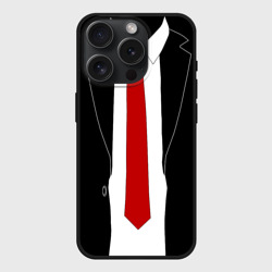 Чехол силиконовый для Apple iPhone 15 Pro матовый Костюм агента 47 - Hitman Agent 47 для косплея