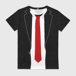 Женская футболка 3D Костюм агента 47 - Hitman Agent 47 для косплея