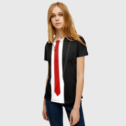 Женская футболка 3D Костюм агента 47 - Hitman Agent 47 для косплея - фото 2