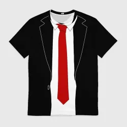 Мужская футболка 3D Костюм агента 47 - Hitman Agent 47 для косплея