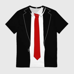 Мужская футболка 3D Костюм агента 47 - Hitman Agent 47 для косплея