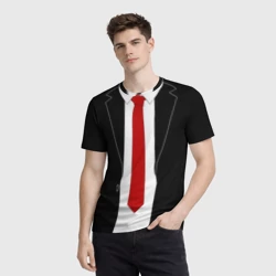 Мужская футболка 3D Костюм агента 47 - Hitman Agent 47 для косплея - фото 2