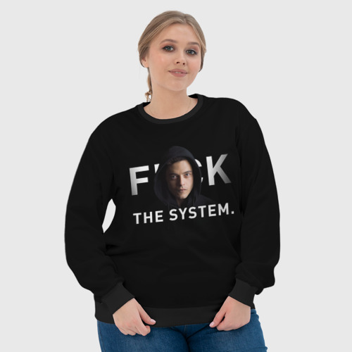 Женский свитшот 3D F*ck The System / Mr. Robot, цвет 3D печать - фото 6