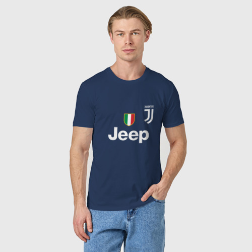 Мужская футболка хлопок RONALDO JUVE SPORT, цвет темно-синий - фото 3